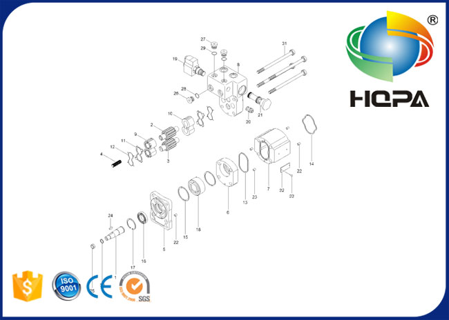 হুন্ডাই ফ্যান মোটর 31Q9-30213 R320LC-9 R380LC-9 R380LC-9DM R380LC-9MH